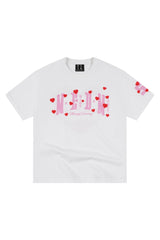 MEDM No.52 Flocked Heart Print Heavy Cotton T-shirt Couple
