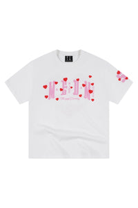 MEDM No.52 Flocked Heart Print Heavy Cotton T-shirt Couple