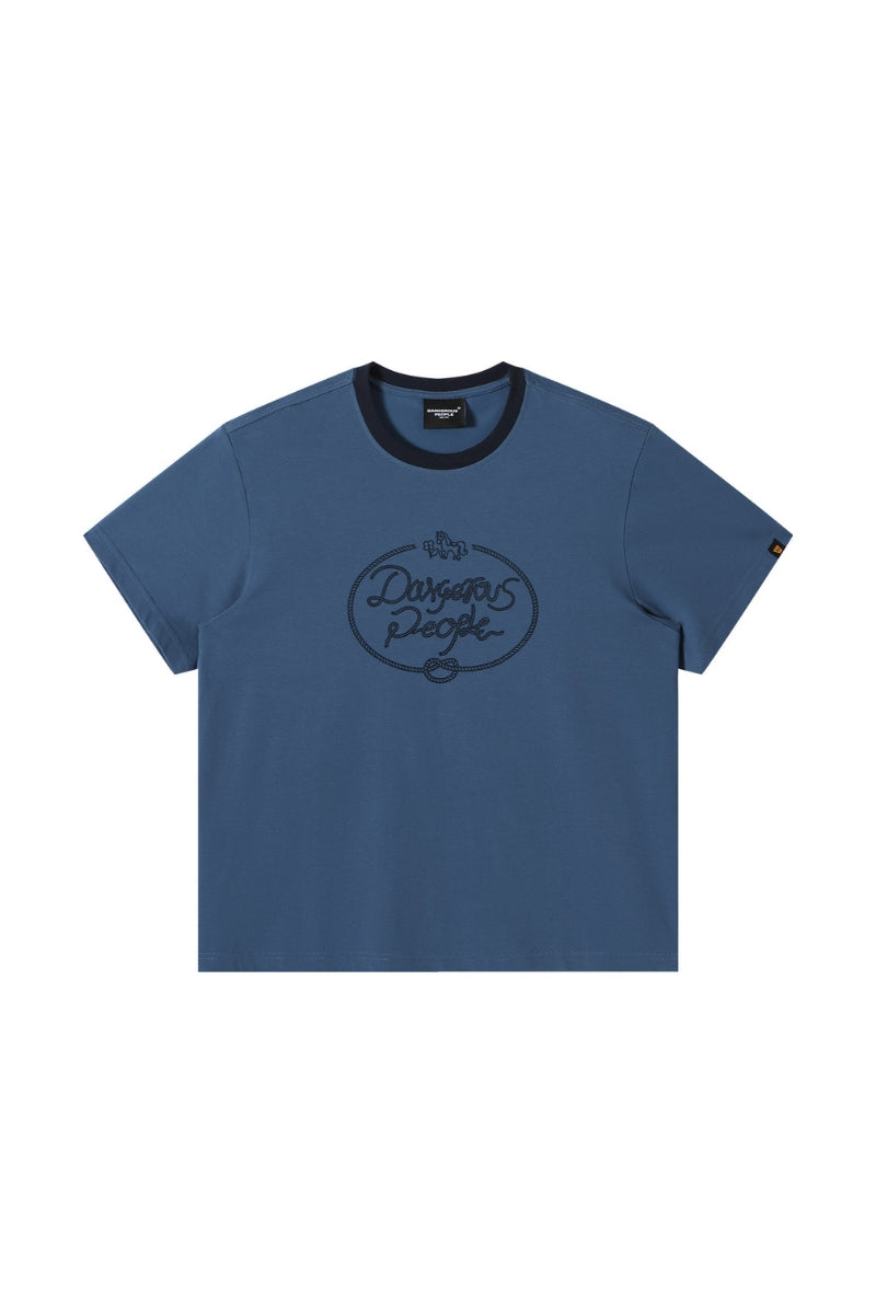 DangerousPeople DSP Pony Series Knot Flocked Letter Tee