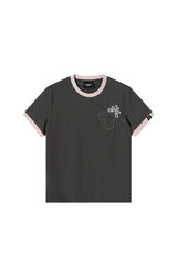 DangerousPeople DSP Color‑Block Paper‑Bag Head Pocket Loose Drop‑Shoulder Cool‑Touch T‑Shirt