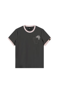 DangerousPeople DSP Color‑Block Paper‑Bag Head Pocket Loose Drop‑Shoulder Cool‑Touch T‑Shirt
