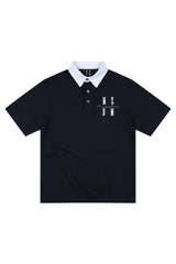 MEDM Color Block 3D Embroidered Men Polo T-Shirt