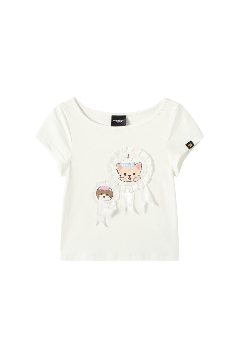 Dangerouspeople DSP Animal Badge Print Regular‑Fit Cool‑Touch Women T‑Shirt