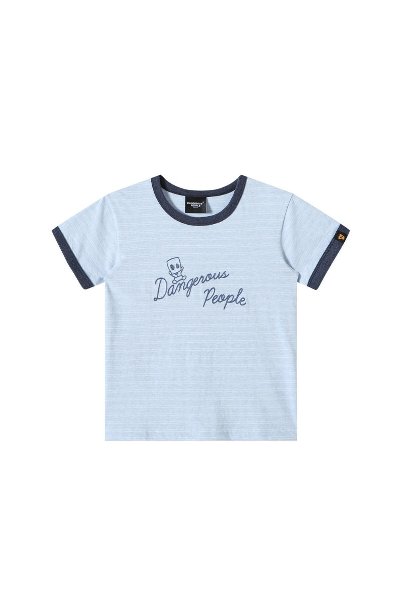 Dangerouspeople DSP Fun Stripe Patchwork Fitted Women's Cotton T‑Shirt