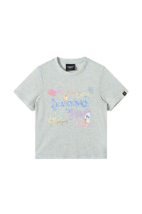 Dangerouspeople DSP Puzzle Dessert Hand‑Draw Print T‑Shirt | Drop‑Shoulder Streetwear Women Tee