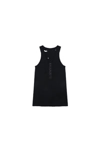 MASONPRINCE Tencel Linen Cotton Slit Henry Vest Sheer Texture