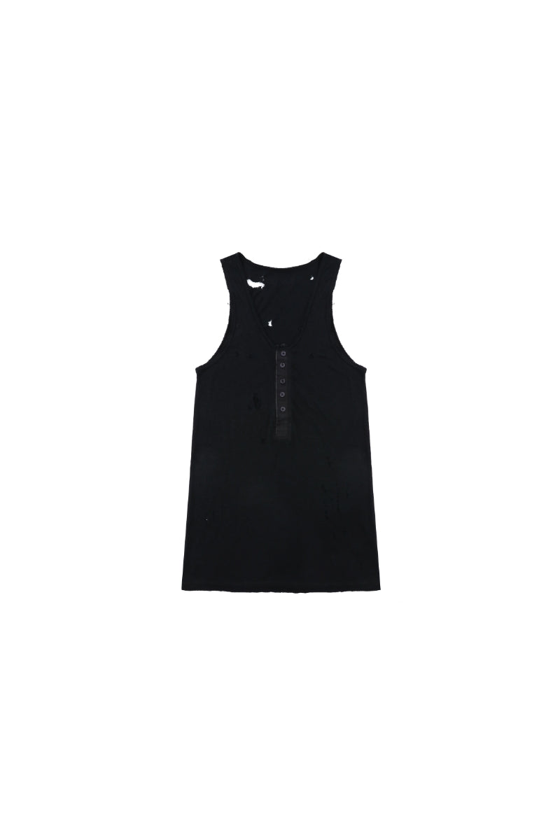 MASONPRINCE Tencel Linen Cotton Slit Henry Vest Sheer Texture