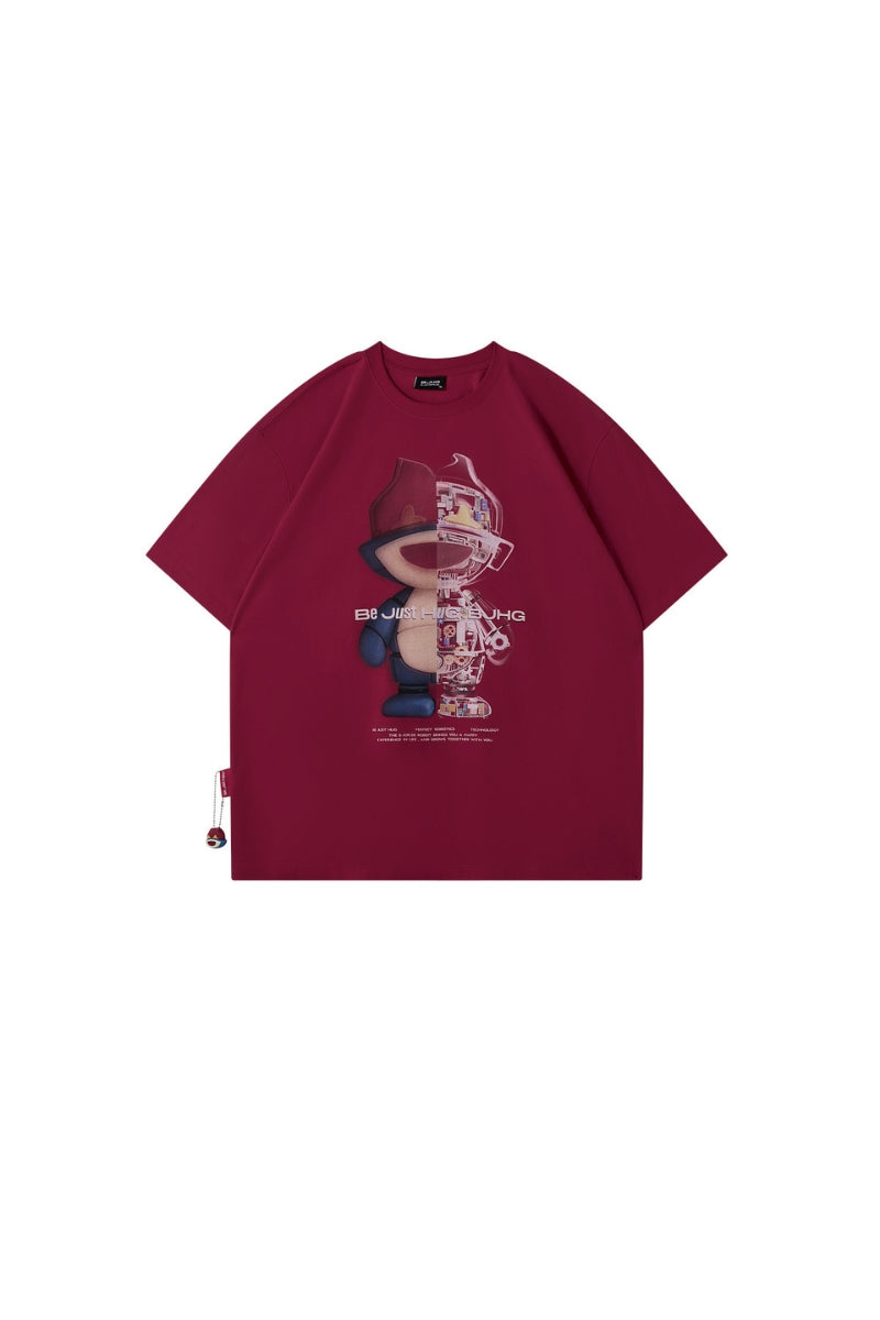 BJHG Unisex Cool‑Touch Quick‑Dry UV‑Protection Cartoon Graphic Short‑Sleeve Tee