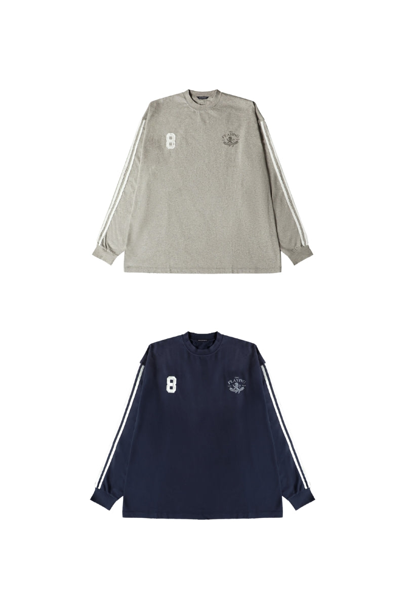 MASONPRINCE | TIME PLAYING Stripe Badge Print T-Shirt