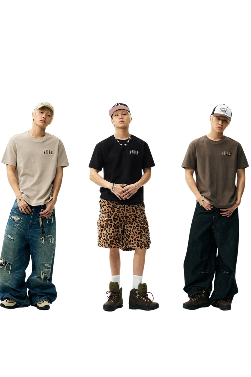 MEDM Heavyweight Embroidered Logo Crew Neck Tee