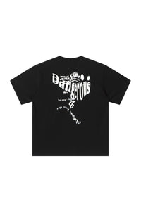 Dangerouspeople DSP Motion Blur Letter Print T‑Shirt Sporty Oversized Loose Streetwear Unisex Tee
