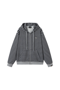 Dangerouspeople | Striped Paper Bag Man Drop Shoulder Zip Hoodie