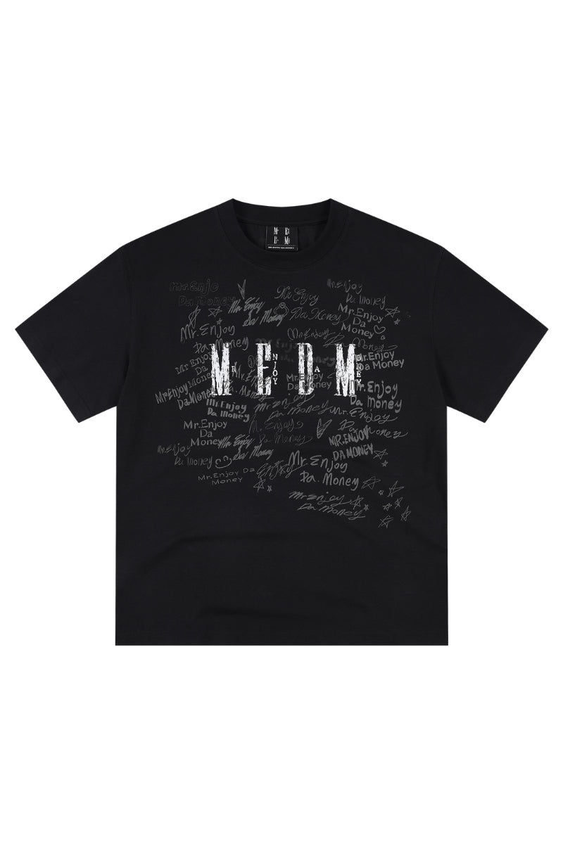 MEDM Graffiti Print UPF40+ Sun Protection American Street Couple Tee