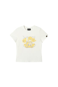 DangerousPeople DSP Glitter Mini‑D Print Tee Slim Fit Sweet‑Cool Women T‑Shirt