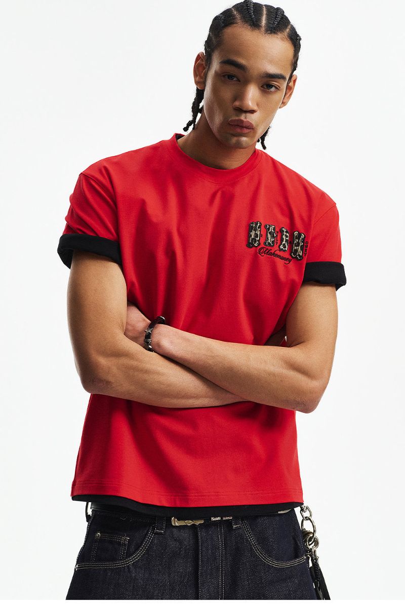 MEDM Jelly Air Cotton Double-Layer Leather Small Four-Character Short Sleeve