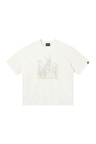 Dangerouspeople DSP Small‑D Castle Firework Embroidery Loose Tee