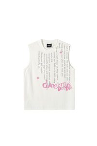Dangerouspeople DSP Contrast Graffiti Loose Tank Top Sorona Cool‑Feel Sleeveless Shirt