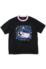 MEDM x Iria's Mailbox Starry Sky Glitter Print Cute Tee