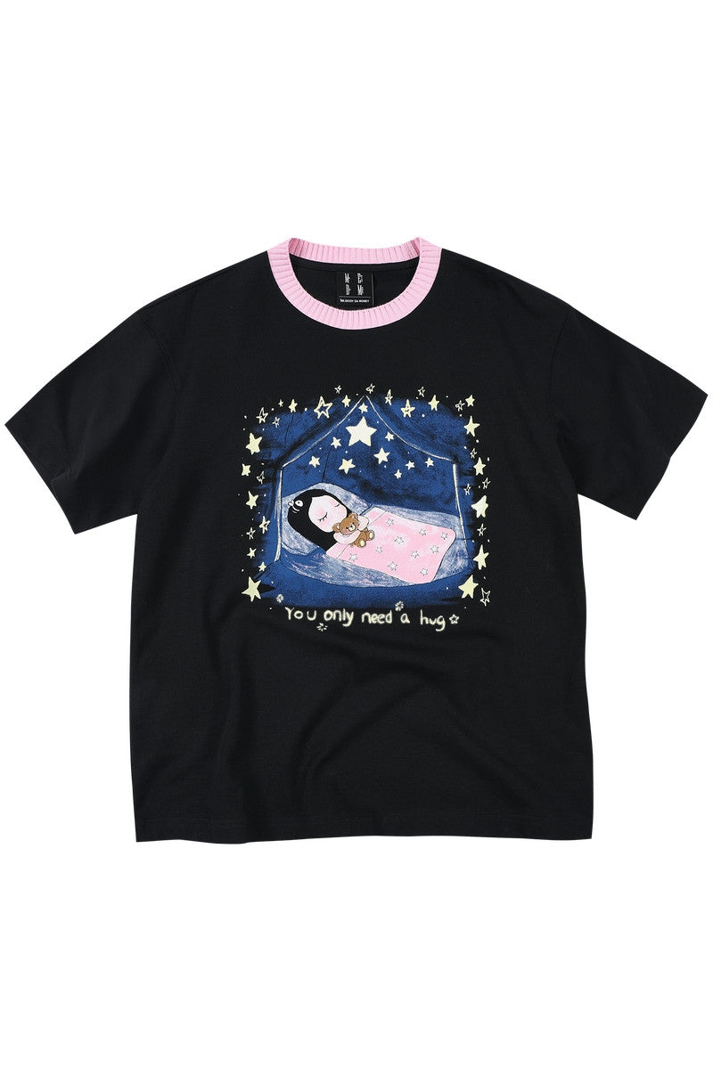 MEDM x Iria's Mailbox Starry Sky Glitter Print Cute Tee