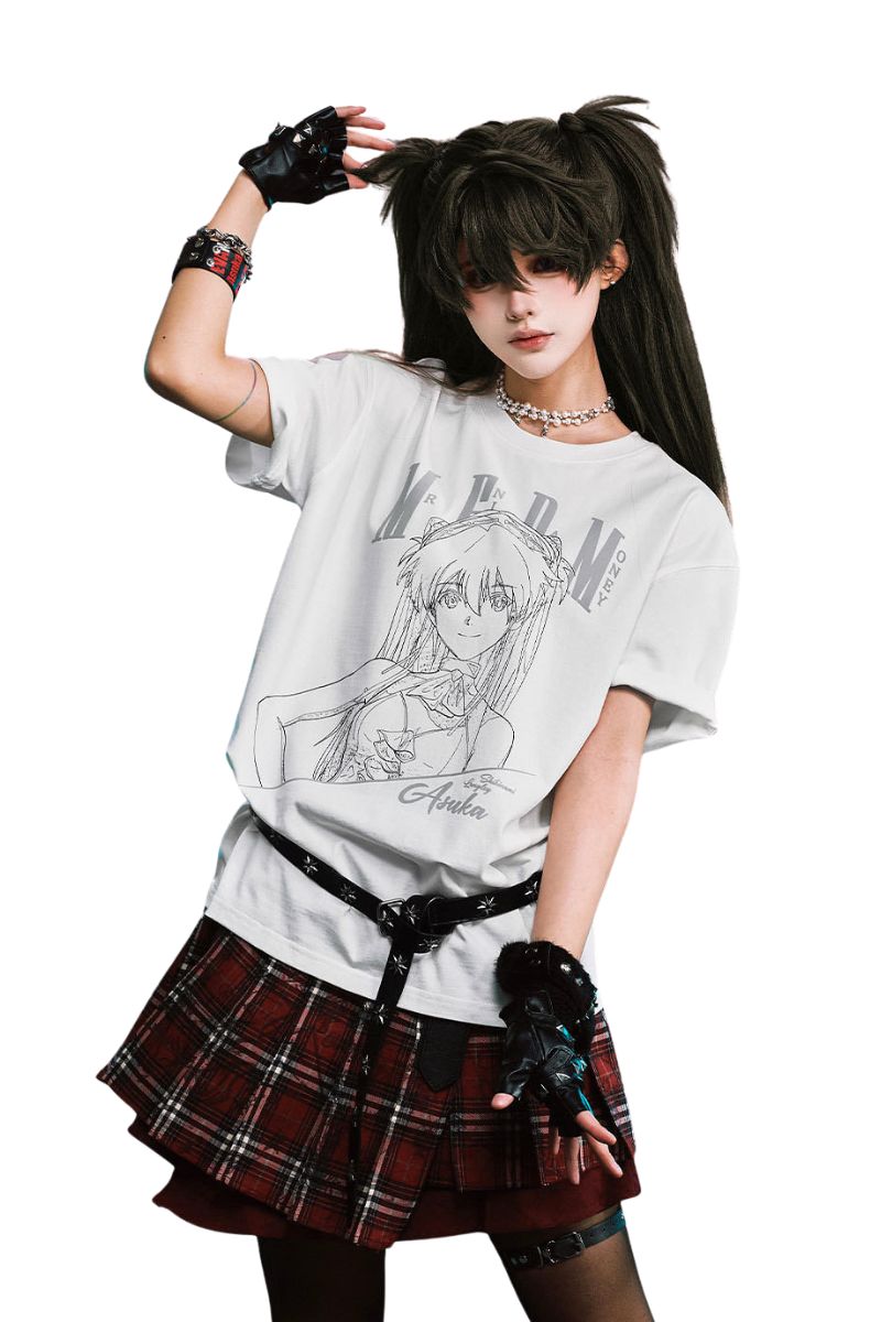 MEDM x EVA NEVER END Series T-Shirt with Half-Body Character Sketch Print