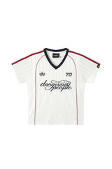 DangerousPeople DSP Color‑Block V‑Neck Letter Print Retro Sport Women Casual T‑Shirt