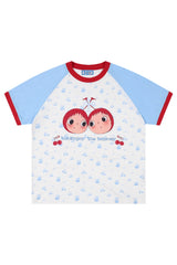 MEDM YUY Yu Small Cherry Raglan Allover Print Couple T-Shirt