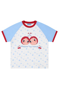 MEDM YUY Yu Small Cherry Raglan Allover Print Couple T-Shirt