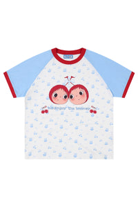 MEDM YUY Yu Small Cherry Raglan Allover Print Couple T-Shirt