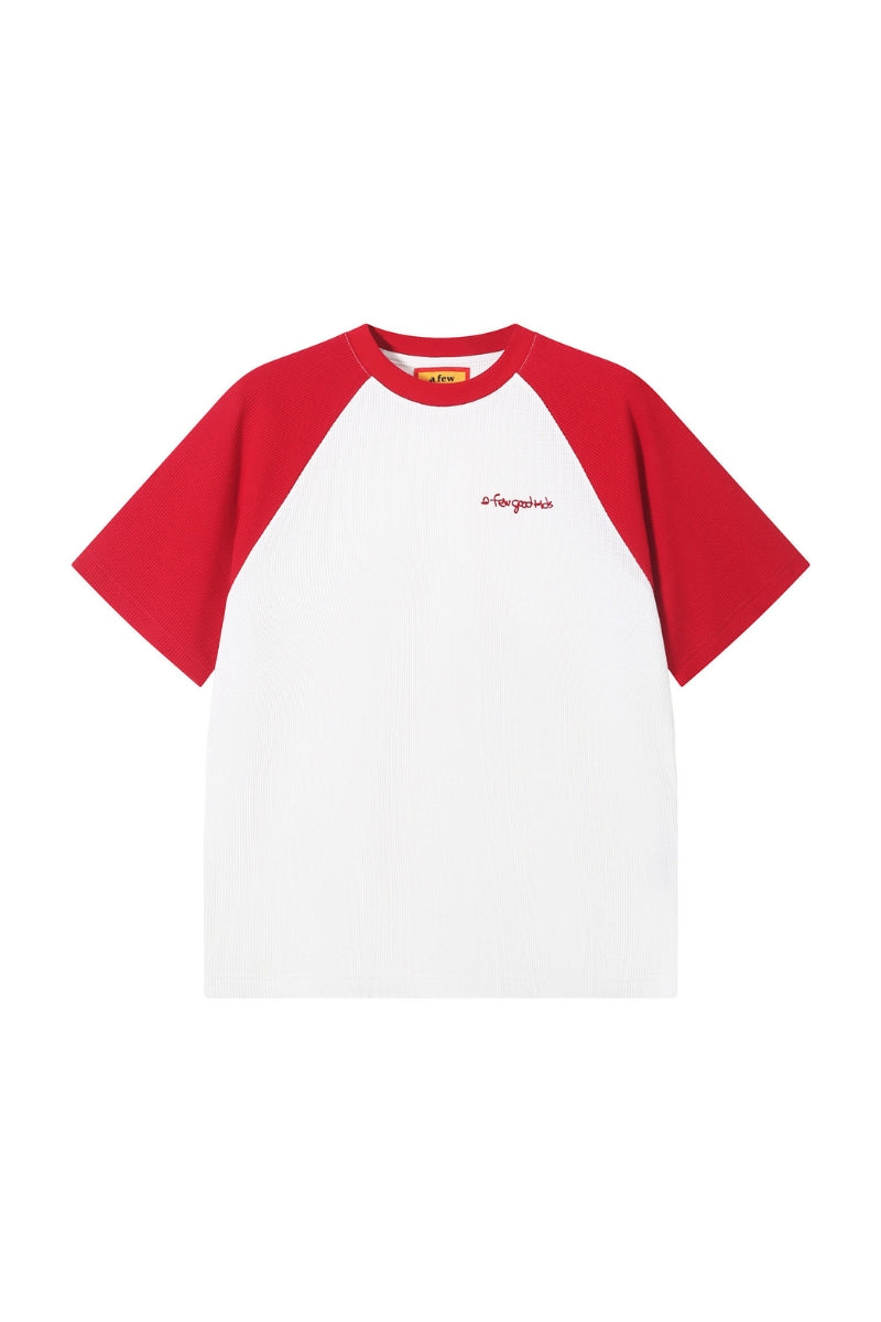 AFGK Waffle Raglan Tee American Campus Unisex Color Block Casual T-shirt