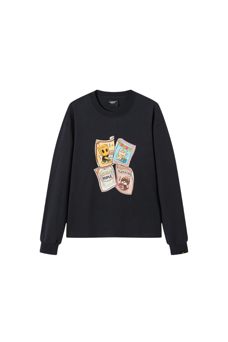 Dangerouspeople｜American Vintage 100% Cotton Long Sleeve Poster Print Tee