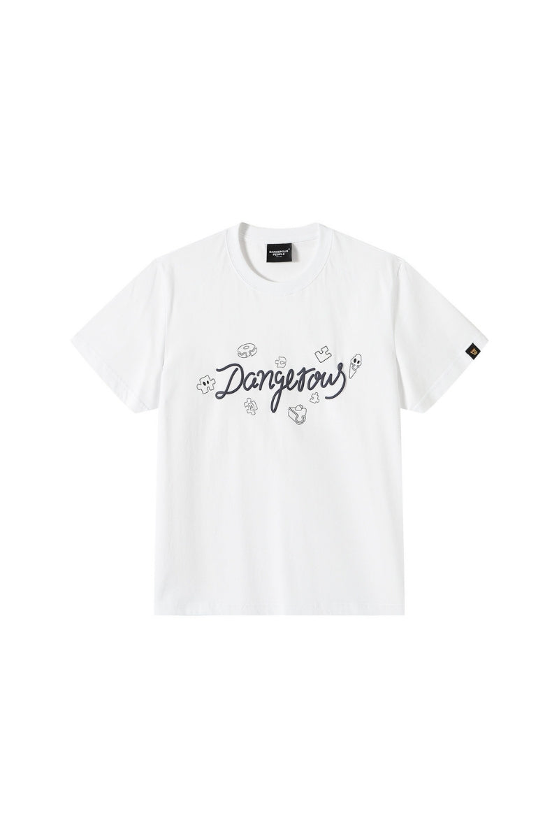 Dangerouspeople DSP Puzzle Dessert Foam Print Casual Unisex T‑Shirt
