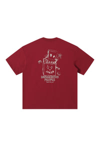 Dangerouspeople DSP Hand‑Drawn Line Clown D Print T‑Shirt | Sorona Quick‑Dry Streetwear Unisex Tee