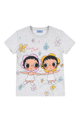 MEDM × YUY Collab Women Floral Contrast Slim Crew Neck Tee