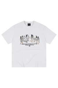 MEDM Ink Floral Embroidered Unisex Short Sleeve Tee