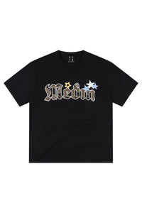 MEDM Leather Star Camo Dot Patch Embroidery Men Heavyweight T-Shirt