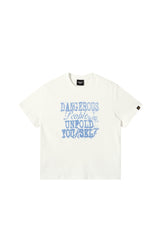 Dangerouspeople DSP Gradient Letter Print T‑Shirt Summer Unisex Couple Streetwear Tee