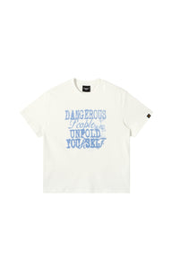 Dangerouspeople DSP Gradient Letter Print T‑Shirt Summer Unisex Couple Streetwear Tee