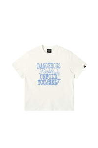 Dangerouspeople DSP Gradient Letter Print T‑Shirt Summer Unisex Couple Streetwear Tee