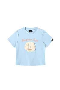 Dangerouspeople DSP 3D Fuzzy Dog Fitted Sorona Cool‑Touch Tee