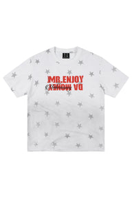 MEDM Contrast Star Logo Vintage Loose Unisex T-shirt