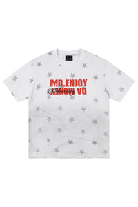MEDM Contrast Star Logo Vintage Loose Unisex T-shirt