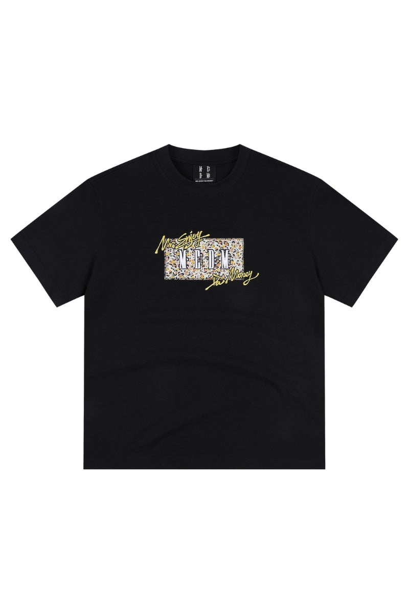 MEDM Leopard Patch Embroidery Star Graffiti Tee