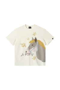 DangerousPeople DSP Pony Series Color‑Block Money‑Luck Pony Loose Tee