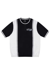 MEDM Old Money Color Block Knit Set Drop Shoulder Tee