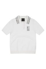 MEDM Casual Loose Fit Sequin Polo Collar Women's Tee