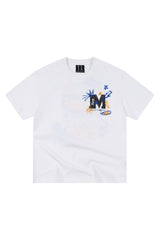 MEDM Color Graffiti Logo Print Loose Short Sleeve Tee