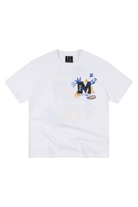 MEDM Color Graffiti Logo Print Loose Short Sleeve Tee
