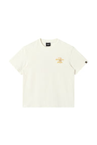 DangerousPeople｜Sunset Beach Small‑D Print Drop‑Shoulder Couple T‑Shirt