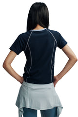 MEDM Contrast Stitch Star Print Women Tee