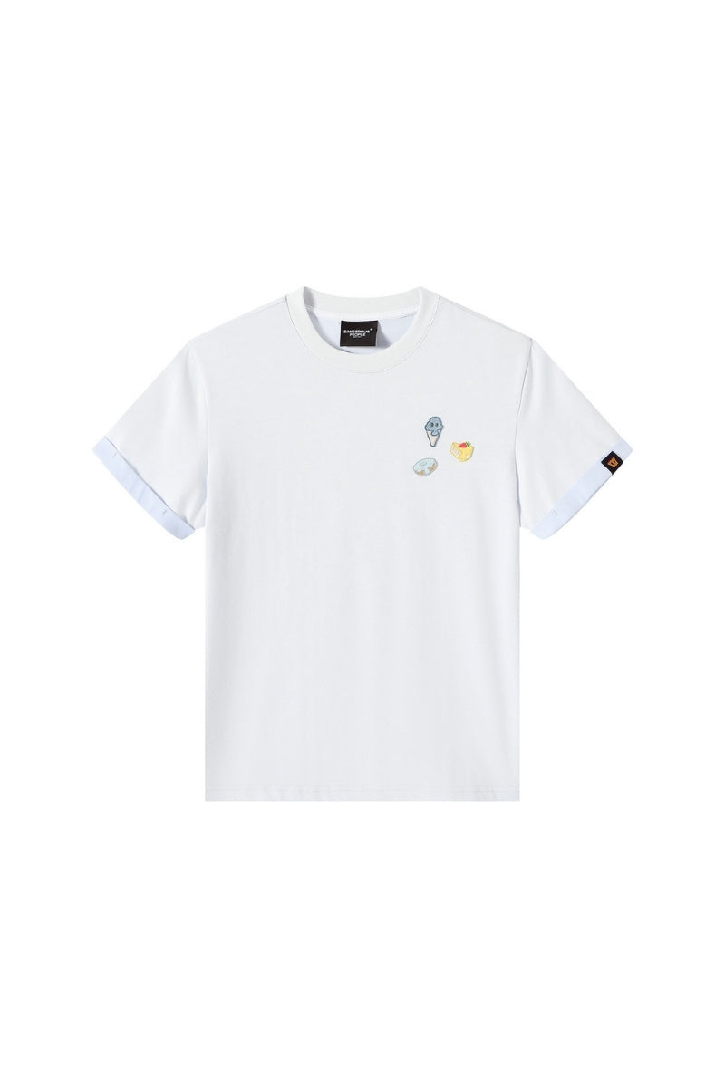 Dangerouspeople DSP Dessert Logo Two‑Tone Double‑Yarn Unisex T‑Shirt